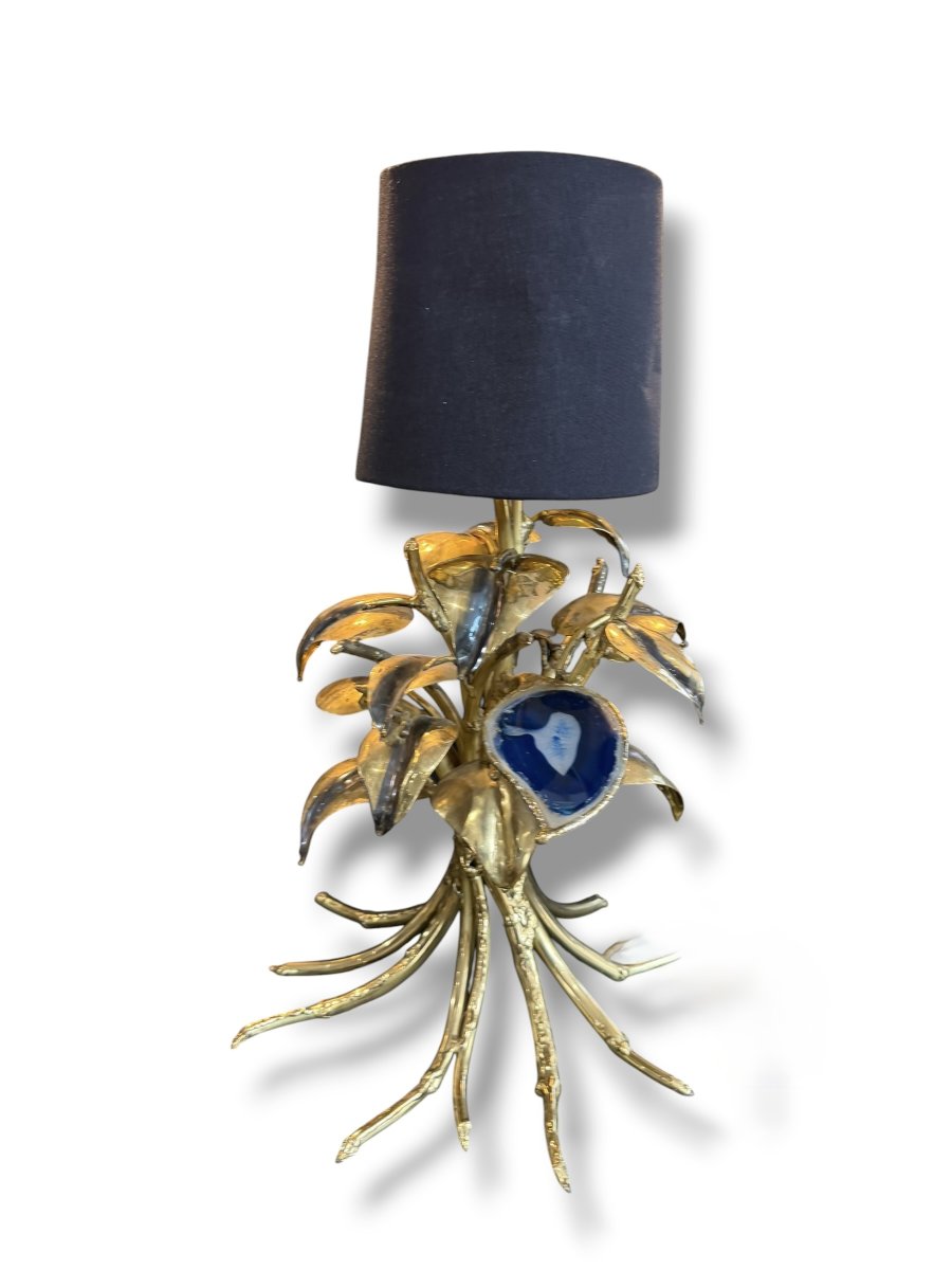Bronze And Agate Table Lamp Duval Brasseur Isabelle Faure