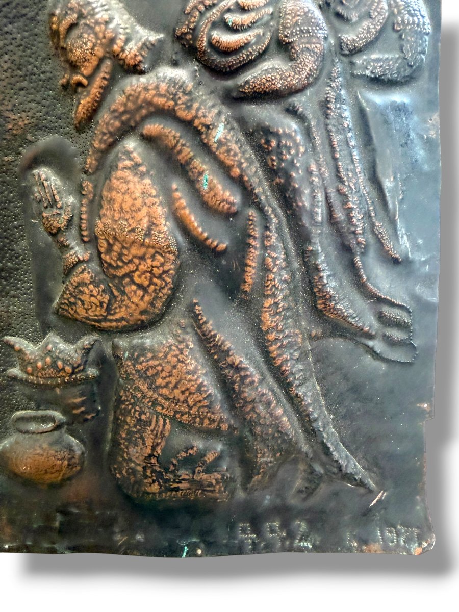 Grande plaque sur cuivre icône Russie Pologne XIXeme-photo-3