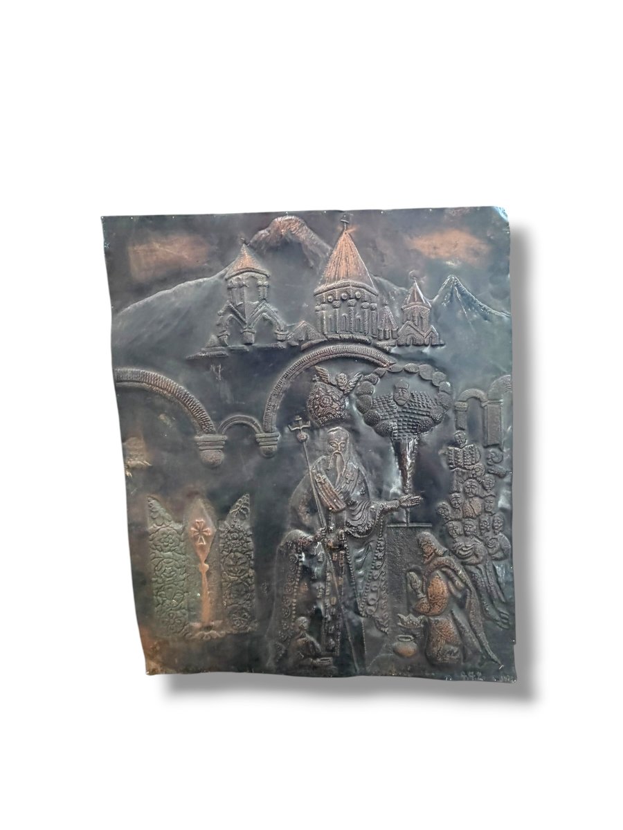 Grande plaque sur cuivre icône Russie Pologne XIXeme-photo-4