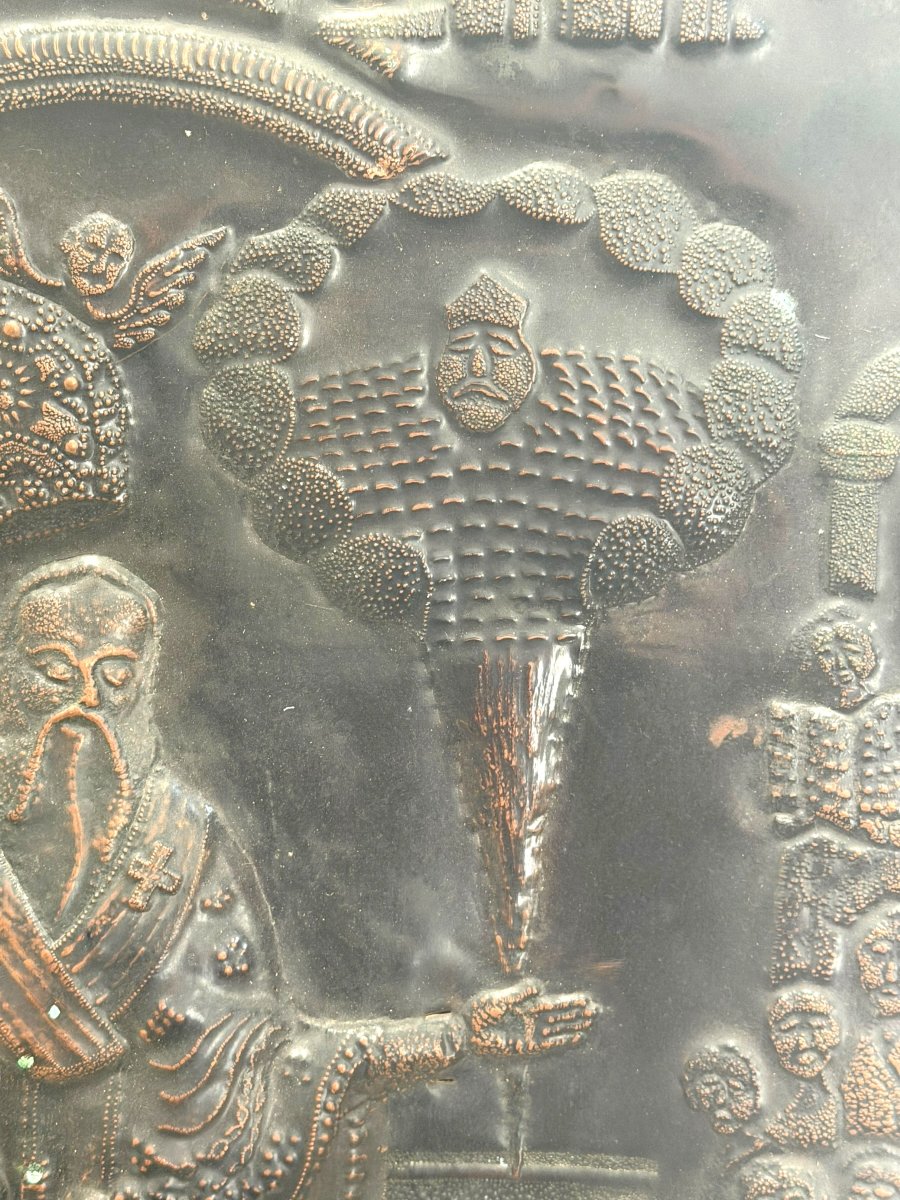 Grande plaque sur cuivre icône Russie Pologne XIXeme-photo-8