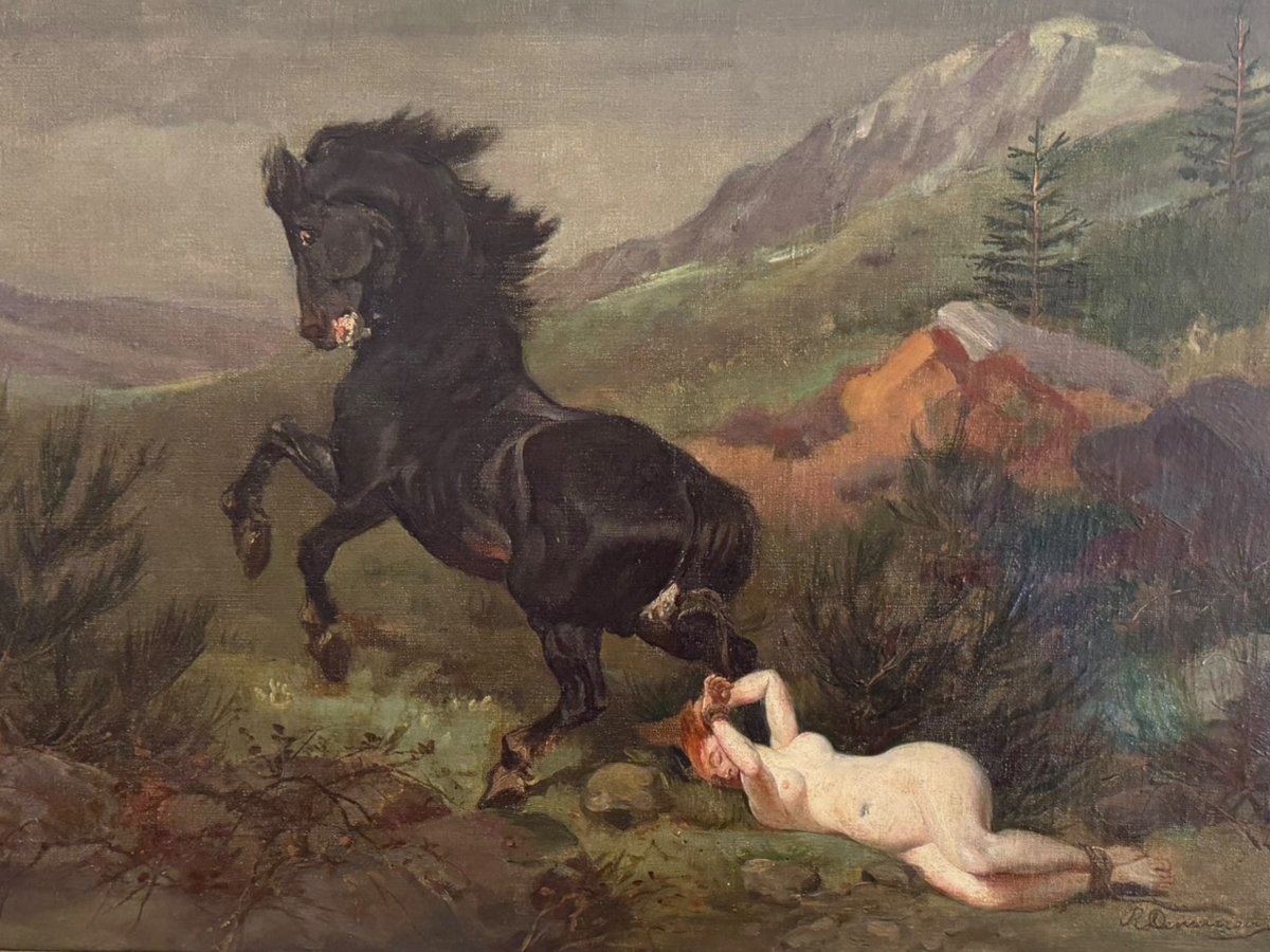 Raymond Desvarreux  Queen Brunehaut Being Pulled By A Horse