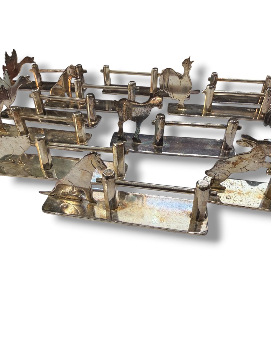 Set Of Twelve Art Deco Animal-themed Knife Blocks -photo-3