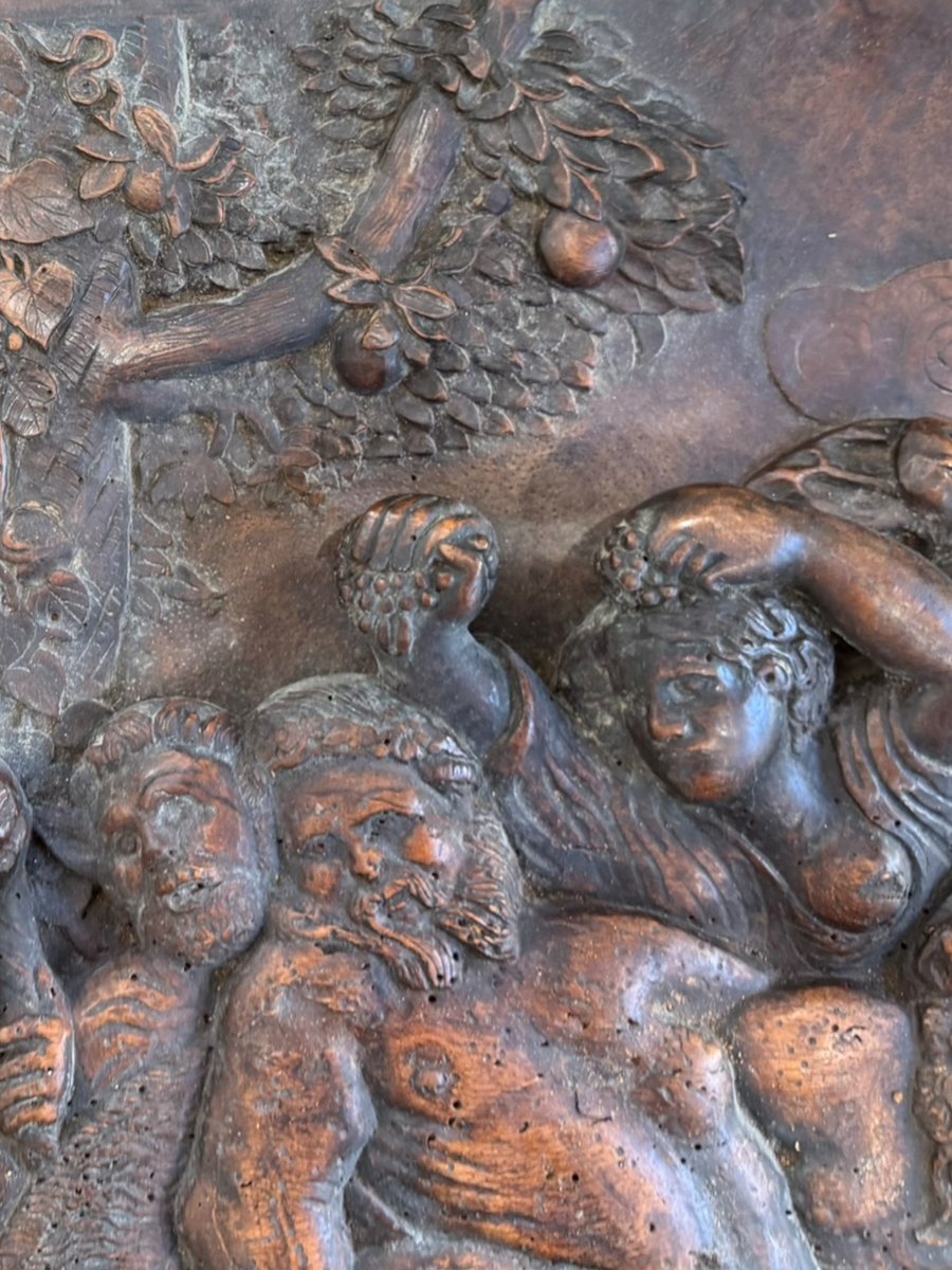 Importante Bacchanale Panneau en bois sculpté bas-relief XVIIIe siècle-photo-4