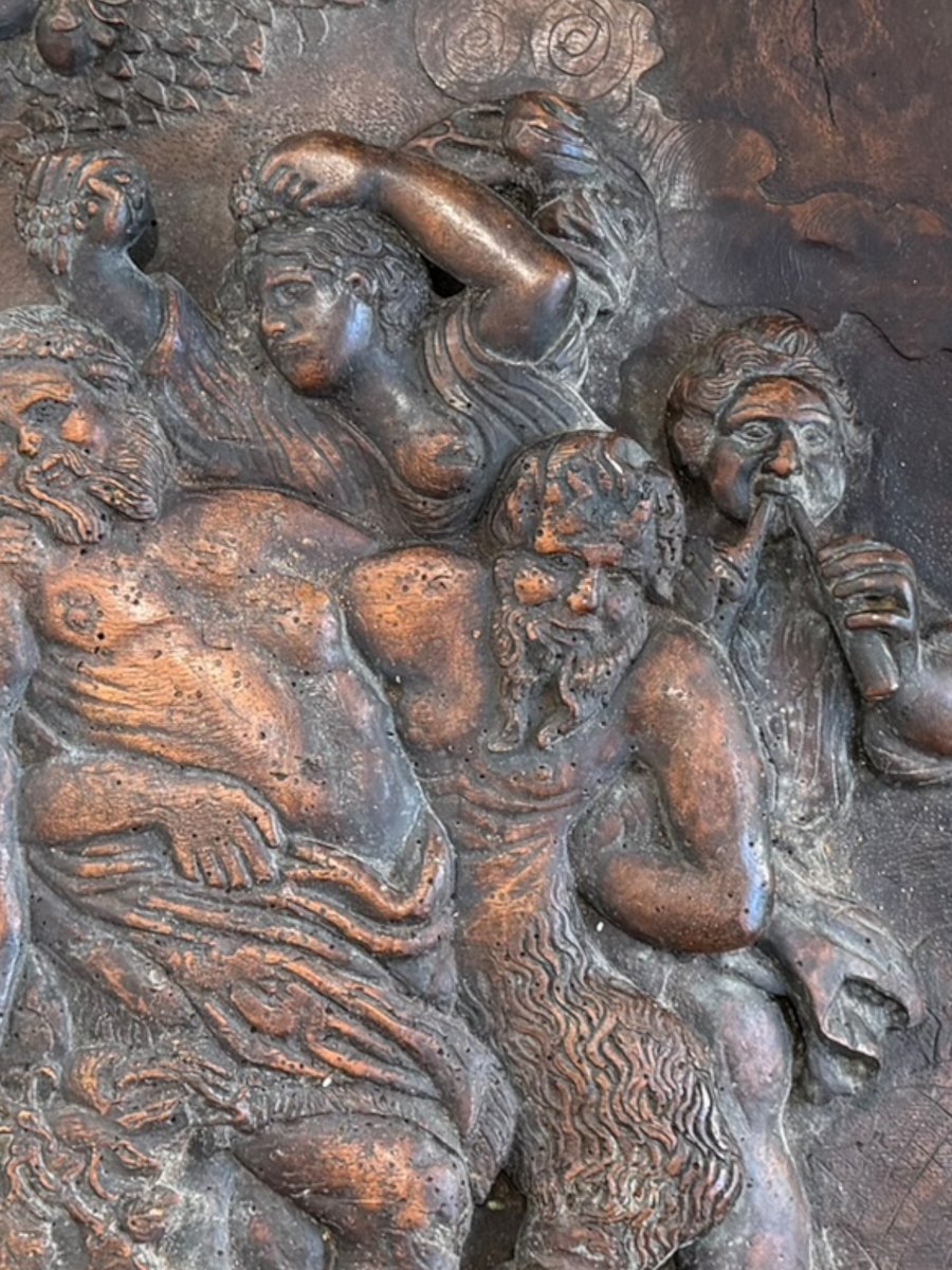 Importante Bacchanale Panneau en bois sculpté bas-relief XVIIIe siècle-photo-6