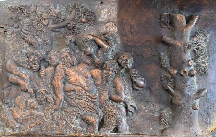 Importante Bacchanale Panneau en bois sculpté bas-relief XVIIIe siècle