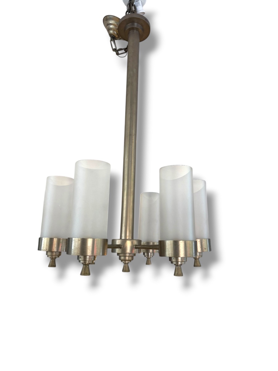 Mid-century Modernist Chandelier By Quinet Adnet-photo-3