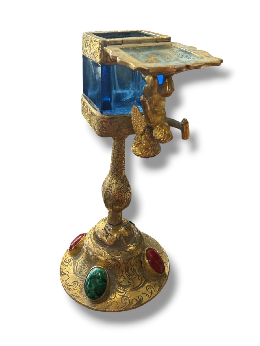 Monstrance en bronze et pierres fines XIXeme-photo-4
