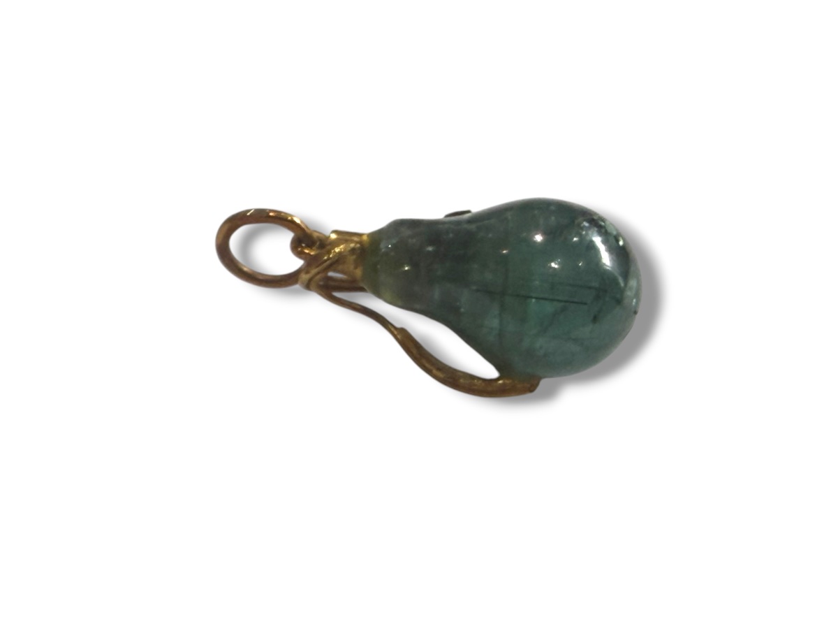 Pendentif goutte aventurine or massif -photo-3