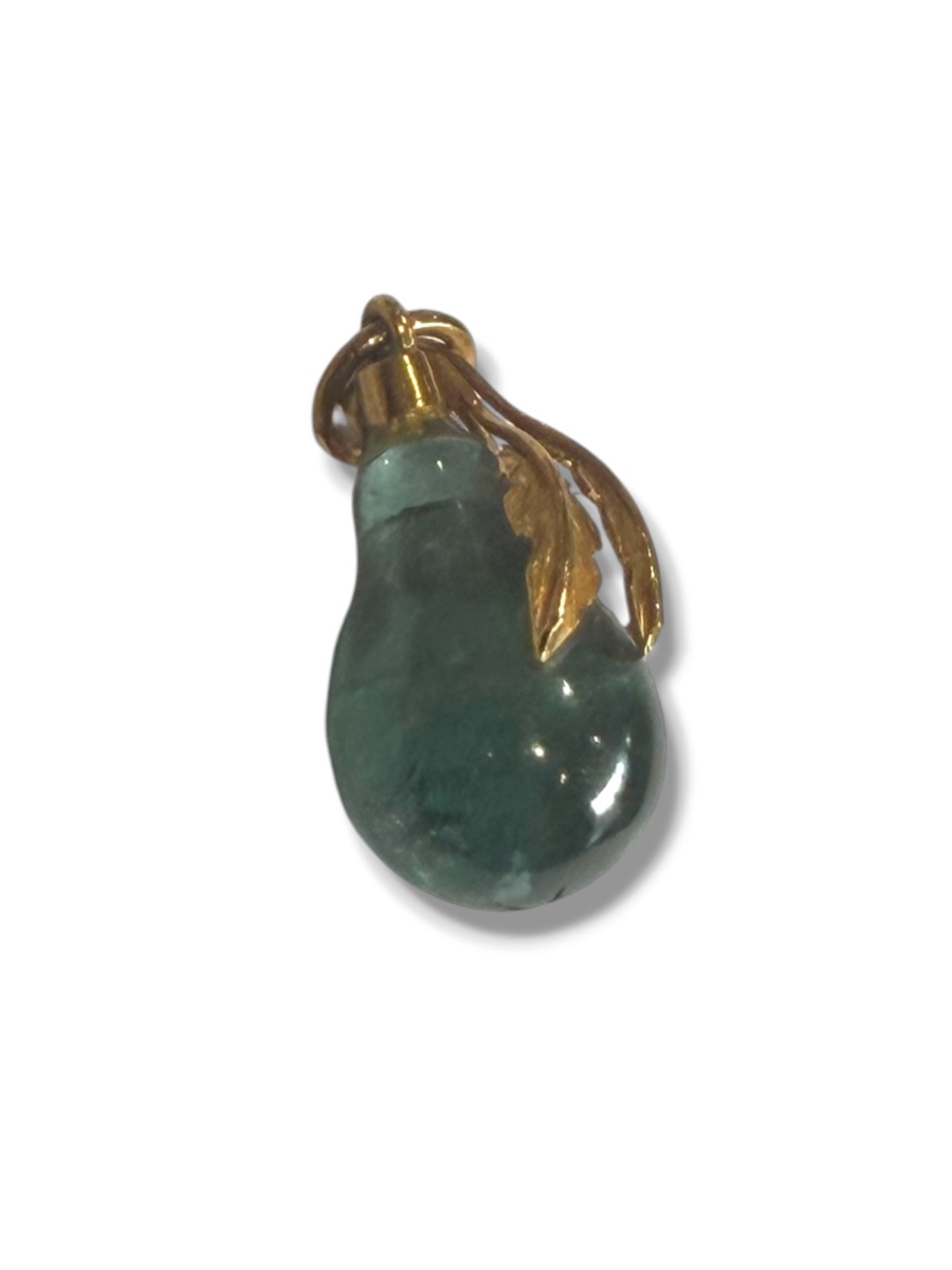 Pendentif goutte aventurine or massif -photo-4