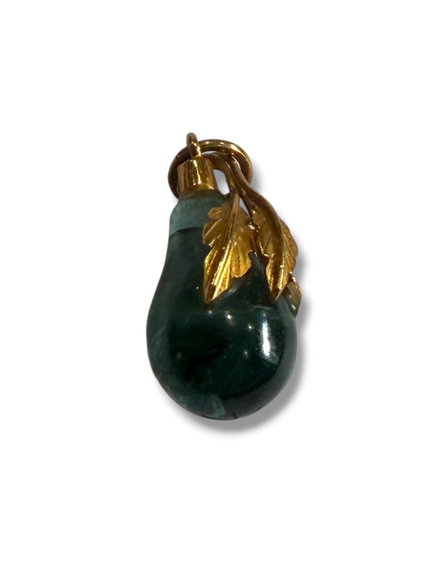 Pendentif goutte aventurine or massif -photo-1