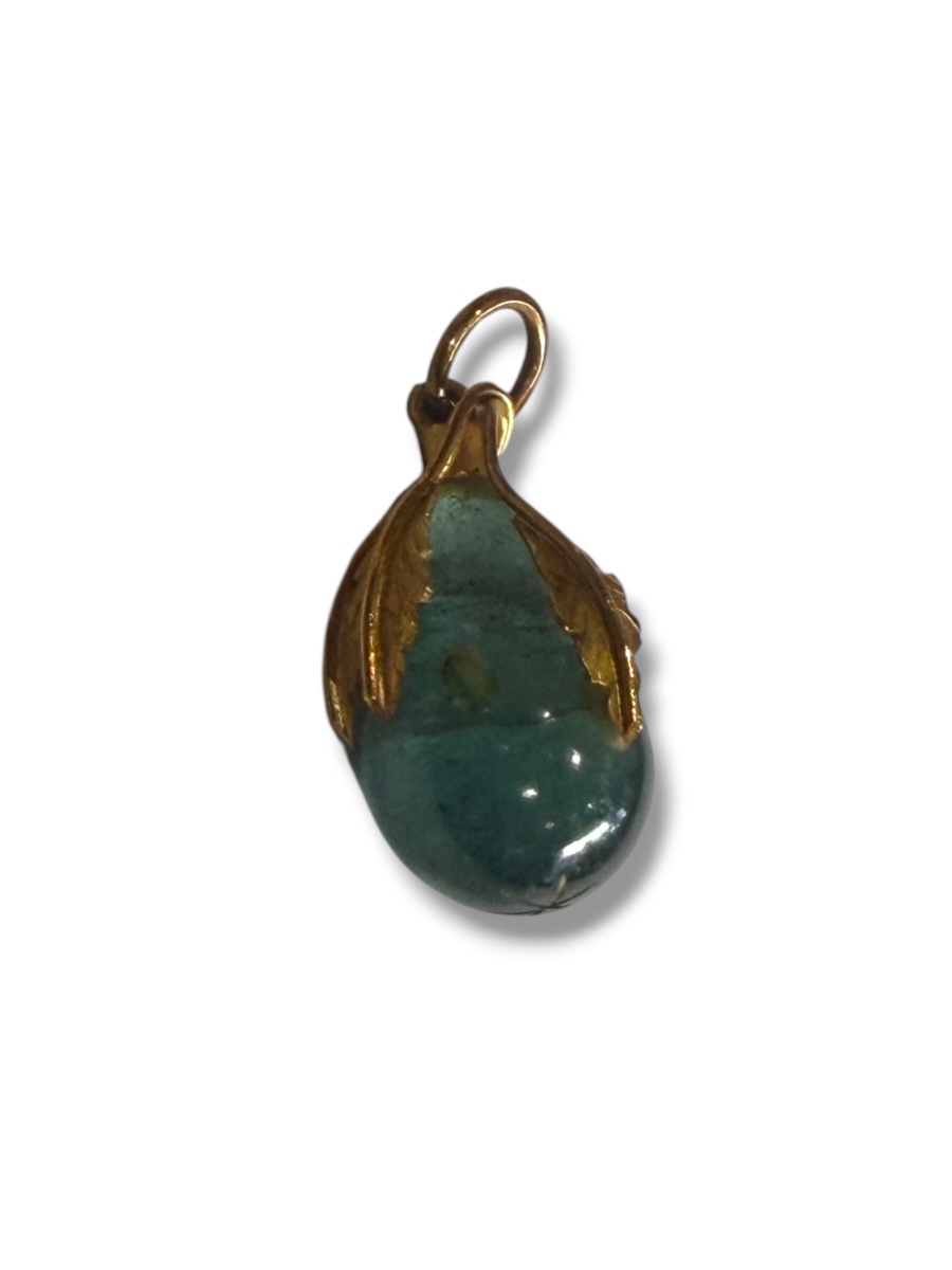 Pendentif goutte aventurine or massif -photo-2