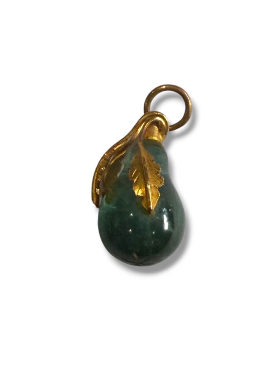 Pendentif goutte aventurine or massif -photo-3