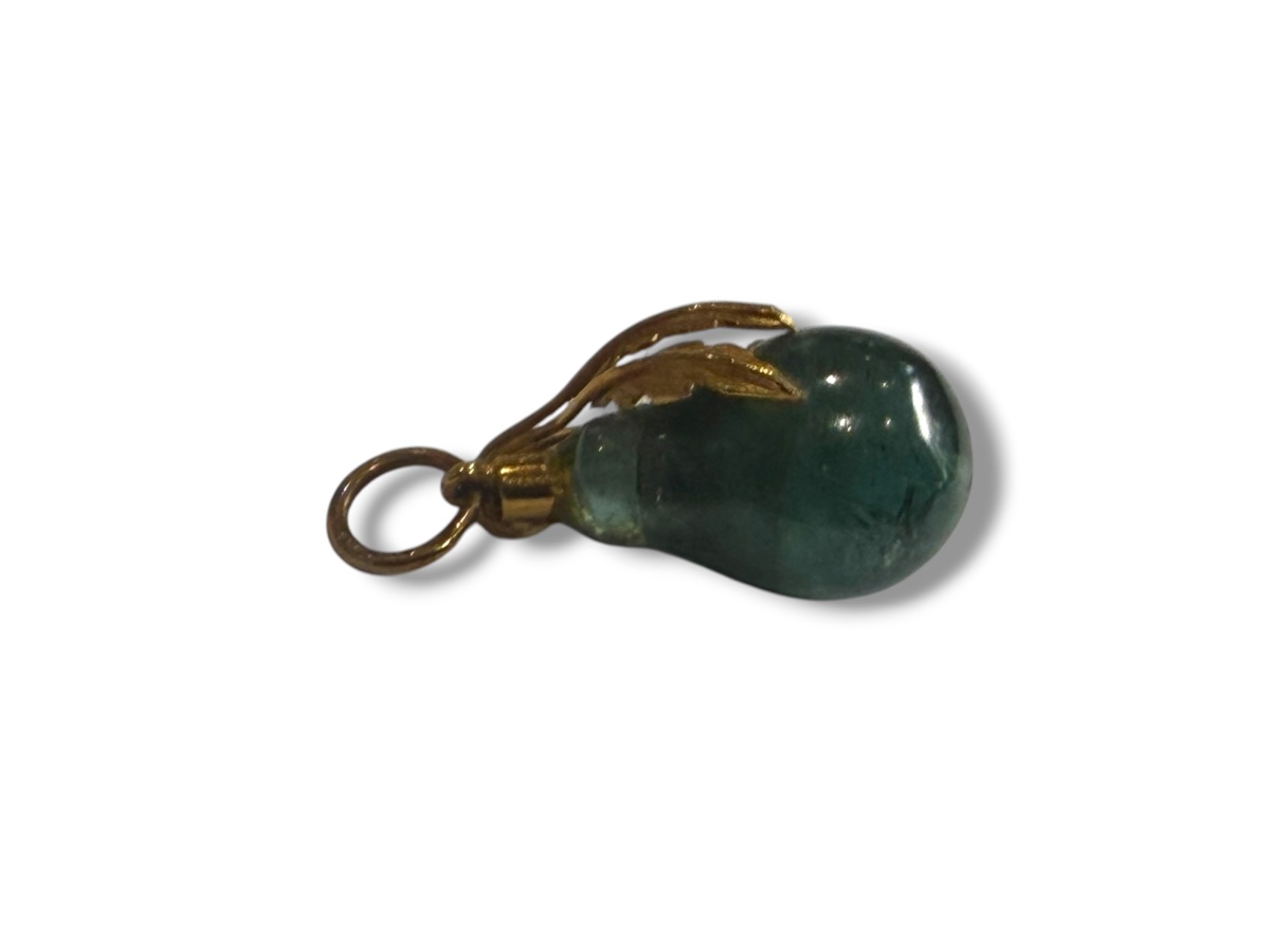 Pendentif goutte aventurine or massif -photo-4