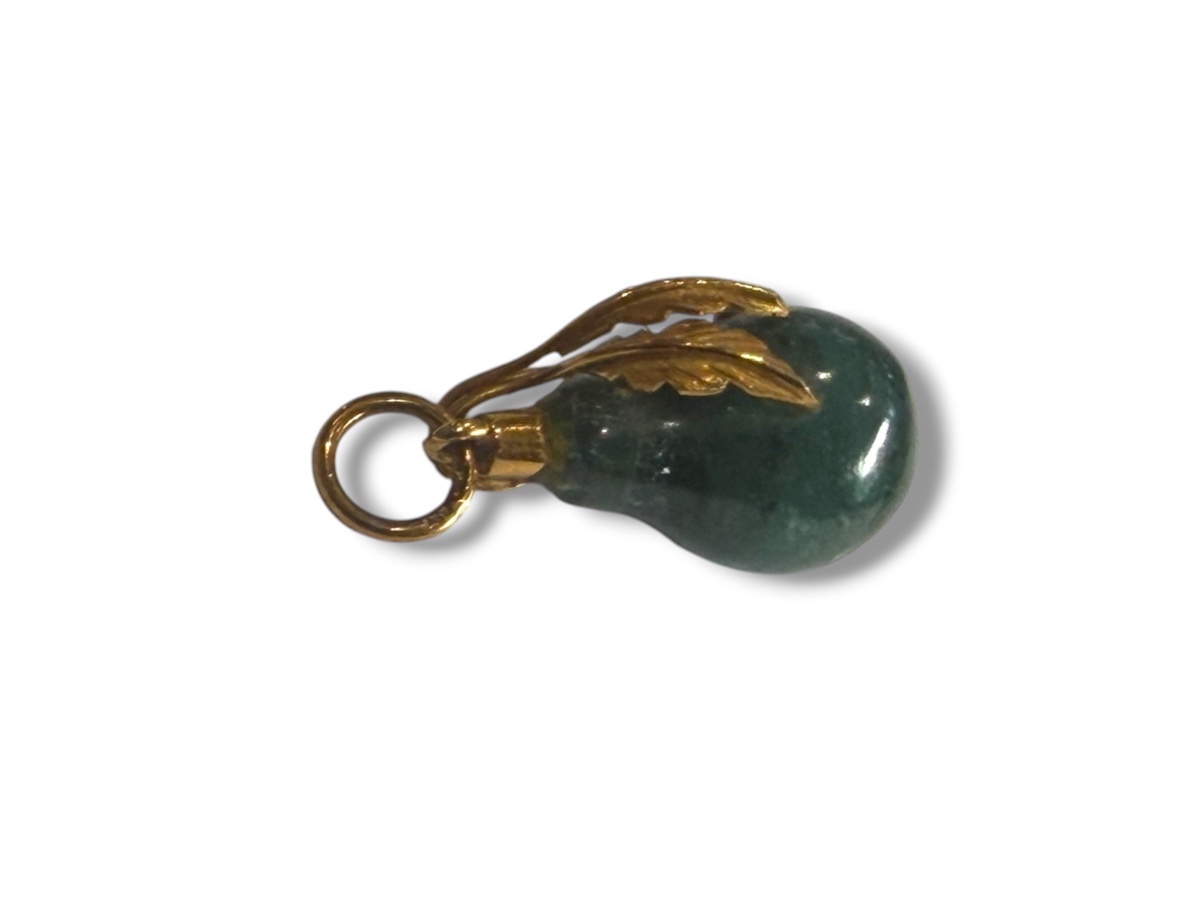 Pendentif goutte aventurine or massif -photo-5
