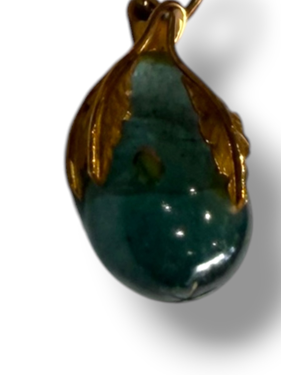 Pendentif goutte aventurine or massif -photo-7