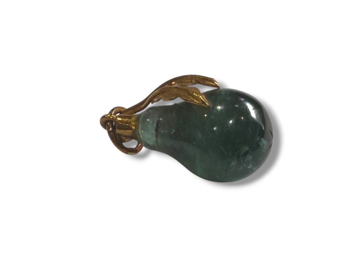 Pendentif goutte aventurine or massif -photo-8