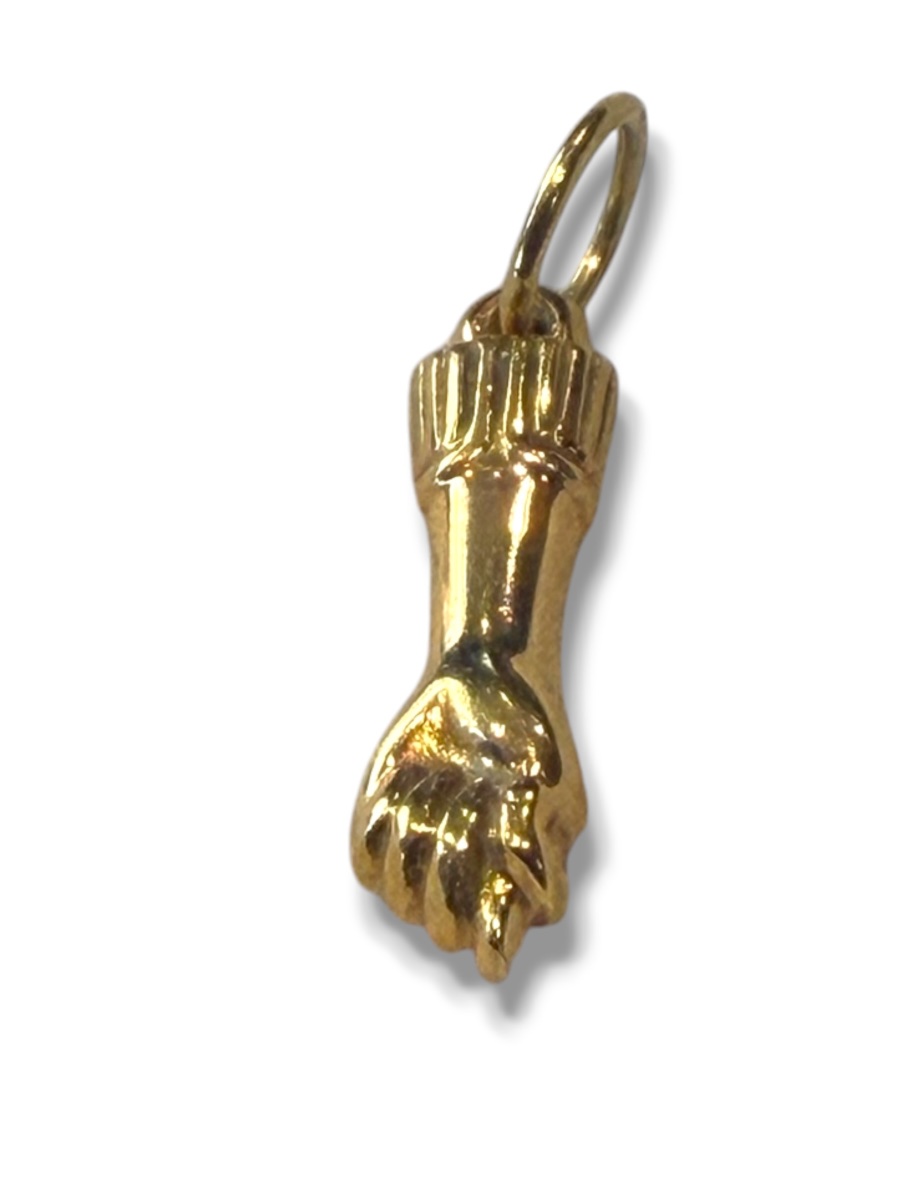Pendentif en or massif main porte-bonheur -photo-4