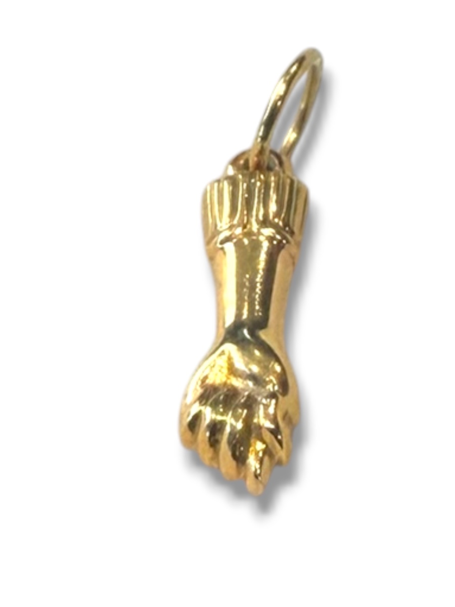 Pendentif en or massif main porte-bonheur -photo-1