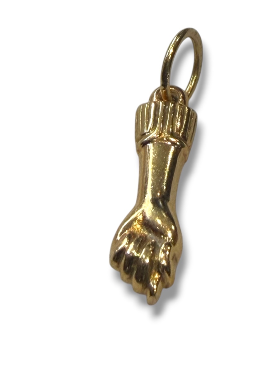 Pendentif en or massif main porte-bonheur -photo-5