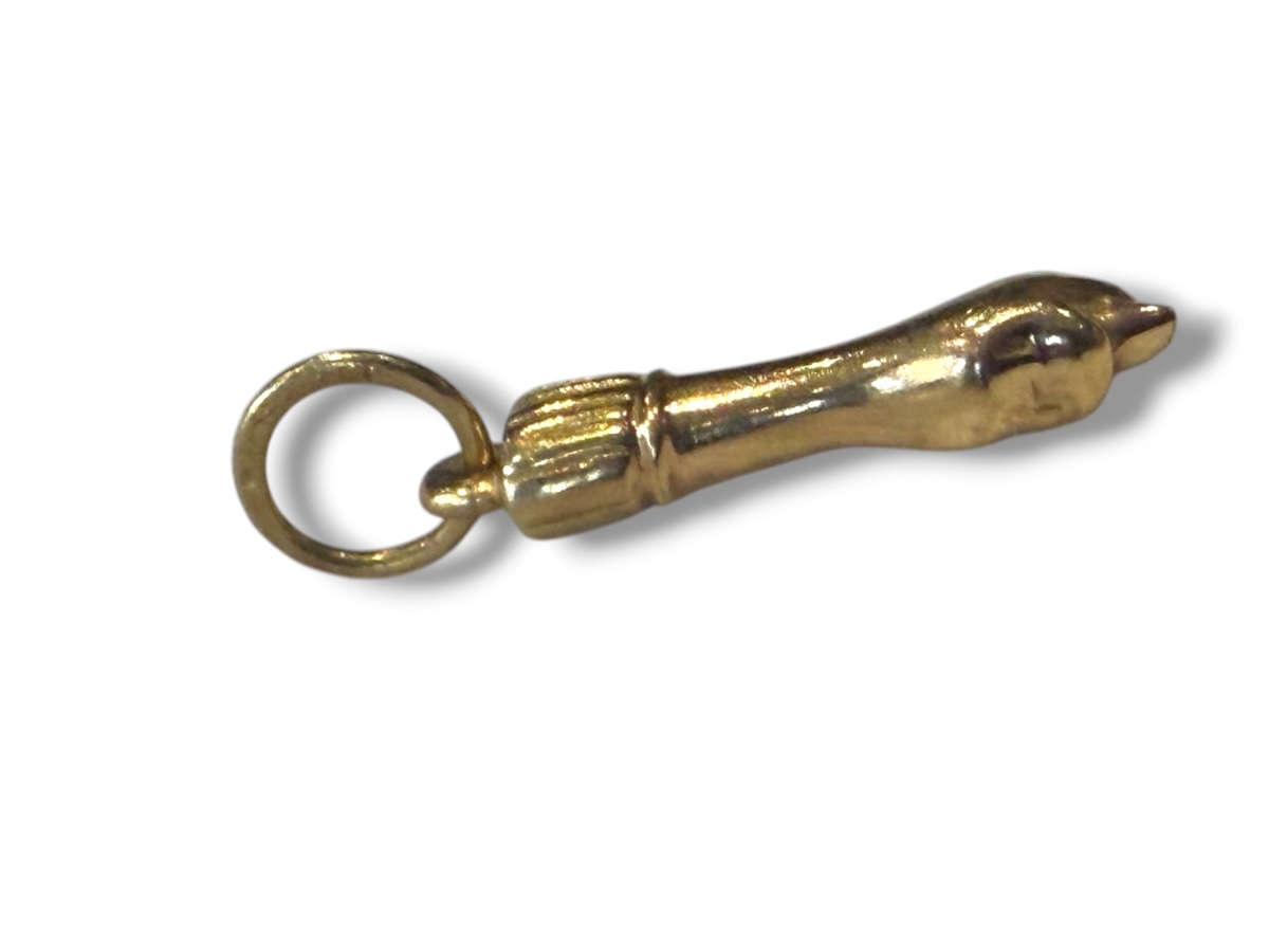 Pendentif en or massif main porte-bonheur -photo-7