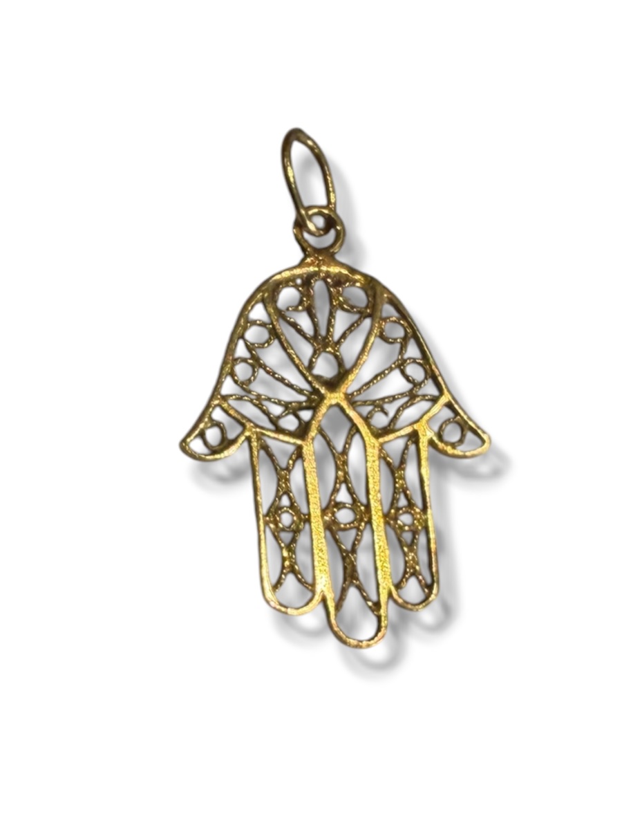 Gold Hand Of Fatma Pendant