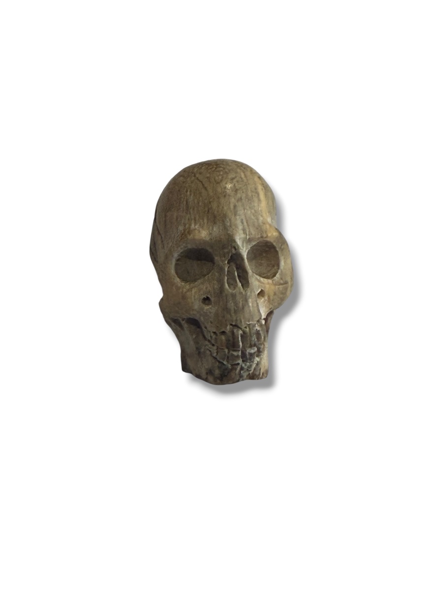 "memento Mori" Carved Wooden Skull Vanity-photo-7