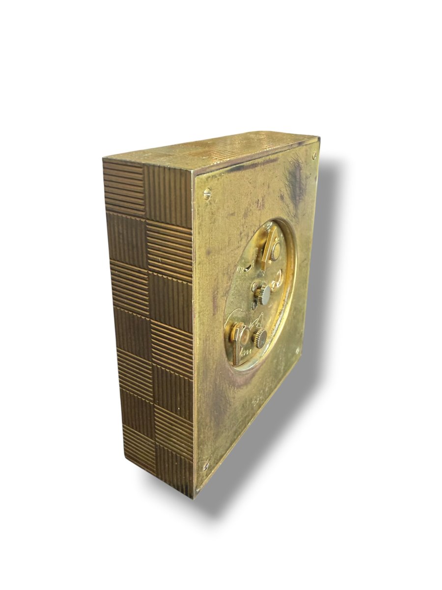 Gübelin Art Deco Checkered Table Clock With Alarm-photo-1