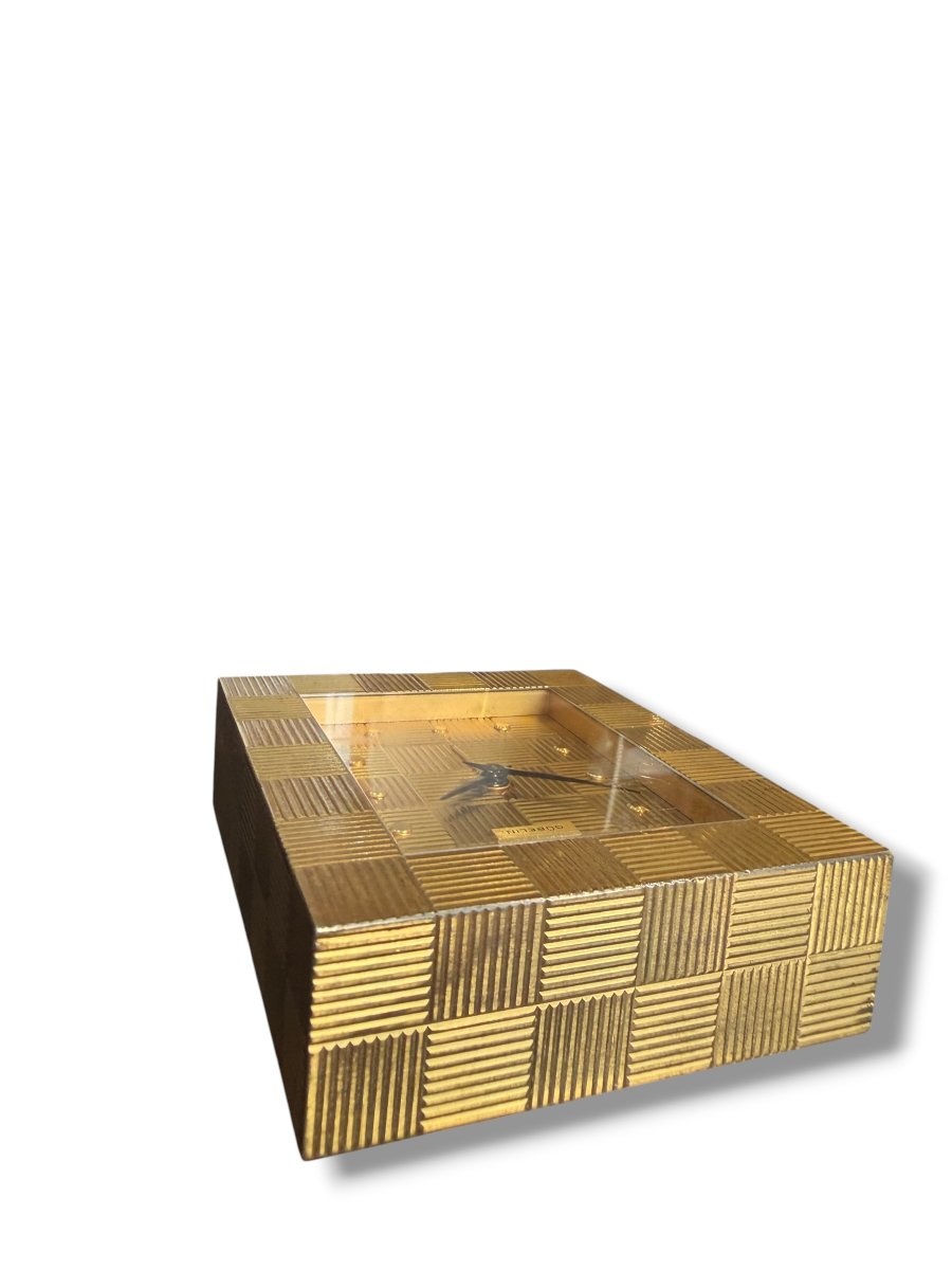 Gübelin Art Deco Checkered Table Clock With Alarm-photo-4