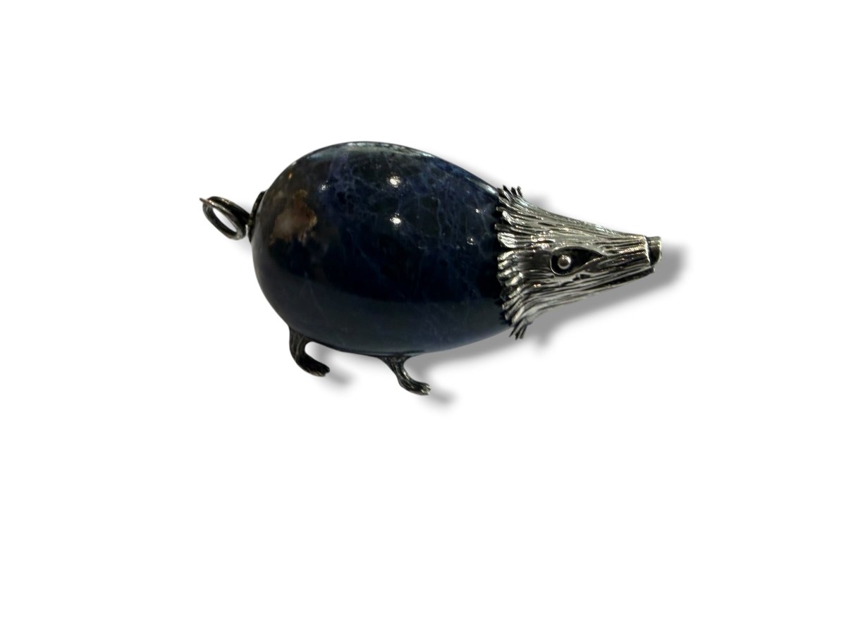 Animal en argent et lapis lazuli-photo-3