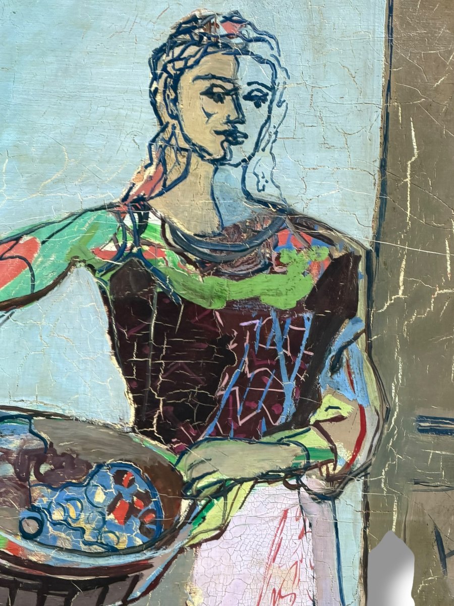 Jean Labasque Woman With A Basket Of Grapes -photo-2