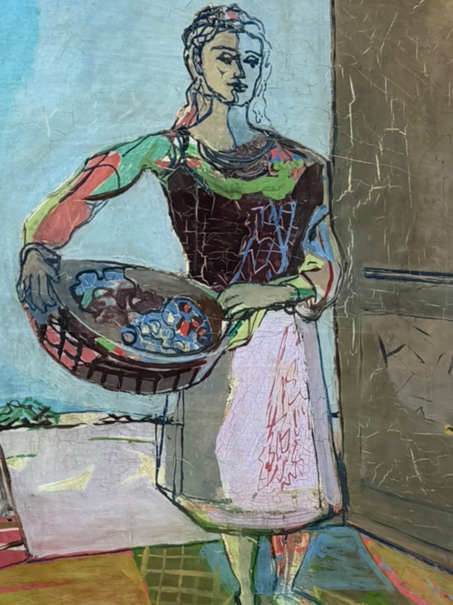Jean Labasque Woman With A Basket Of Grapes -photo-2