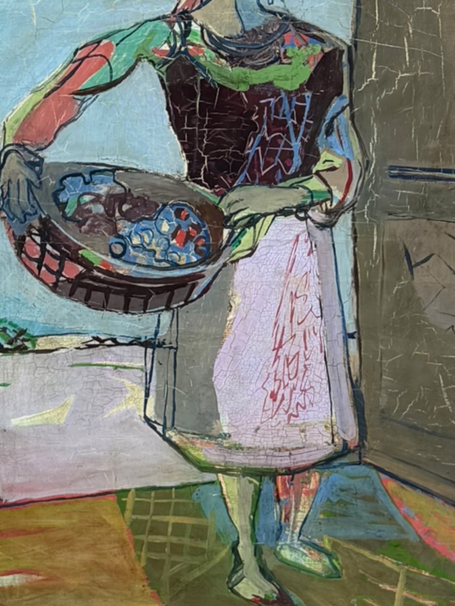 Jean Labasque Woman With A Basket Of Grapes -photo-3