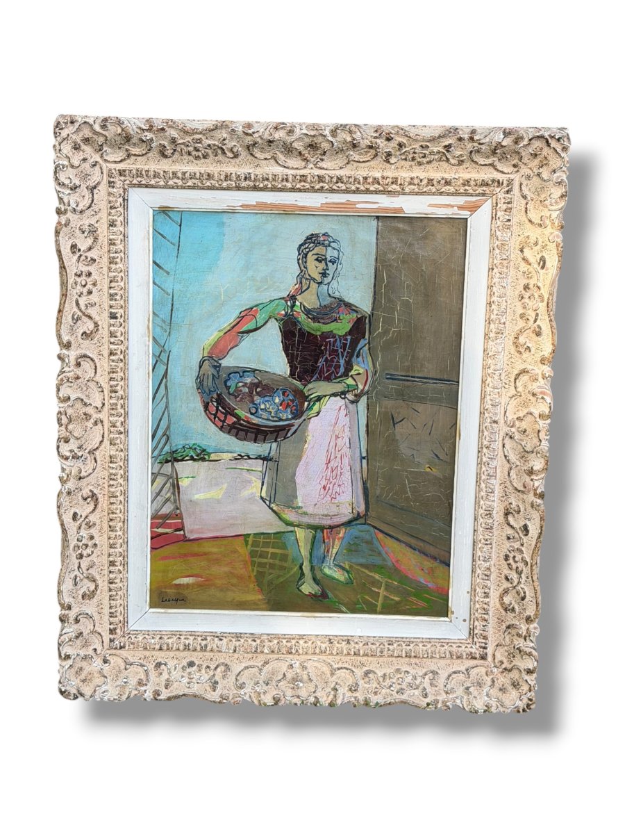 Jean Labasque Woman With A Basket Of Grapes -photo-7
