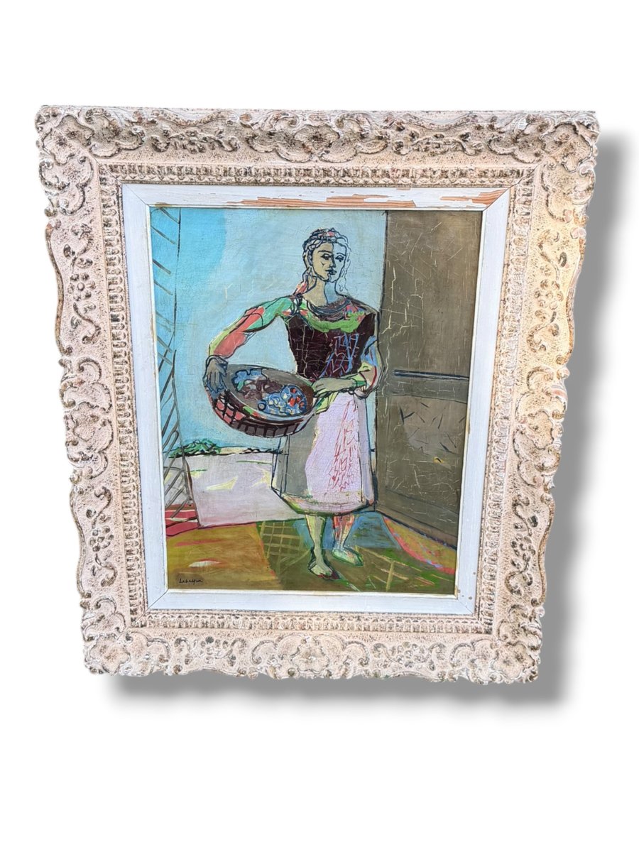 Jean Labasque Woman With A Basket Of Grapes 