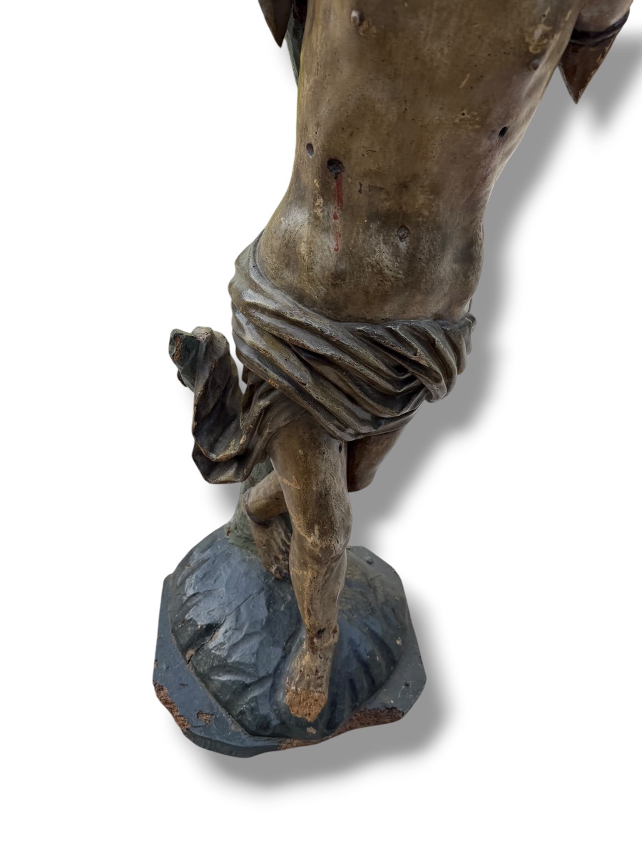 Important Saint-Sébastien en bois polychrome XVIeme-photo-4