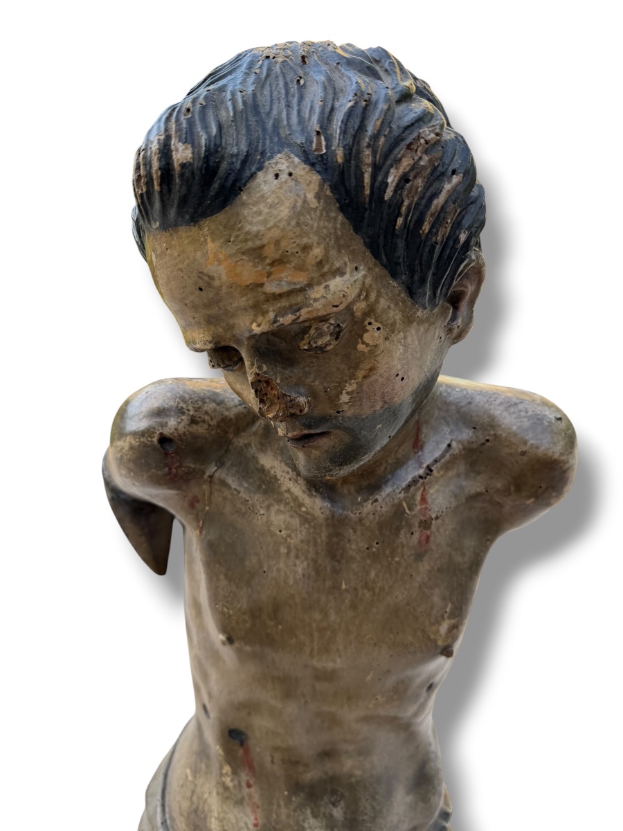 Important Saint-Sébastien en bois polychrome XVIeme-photo-1