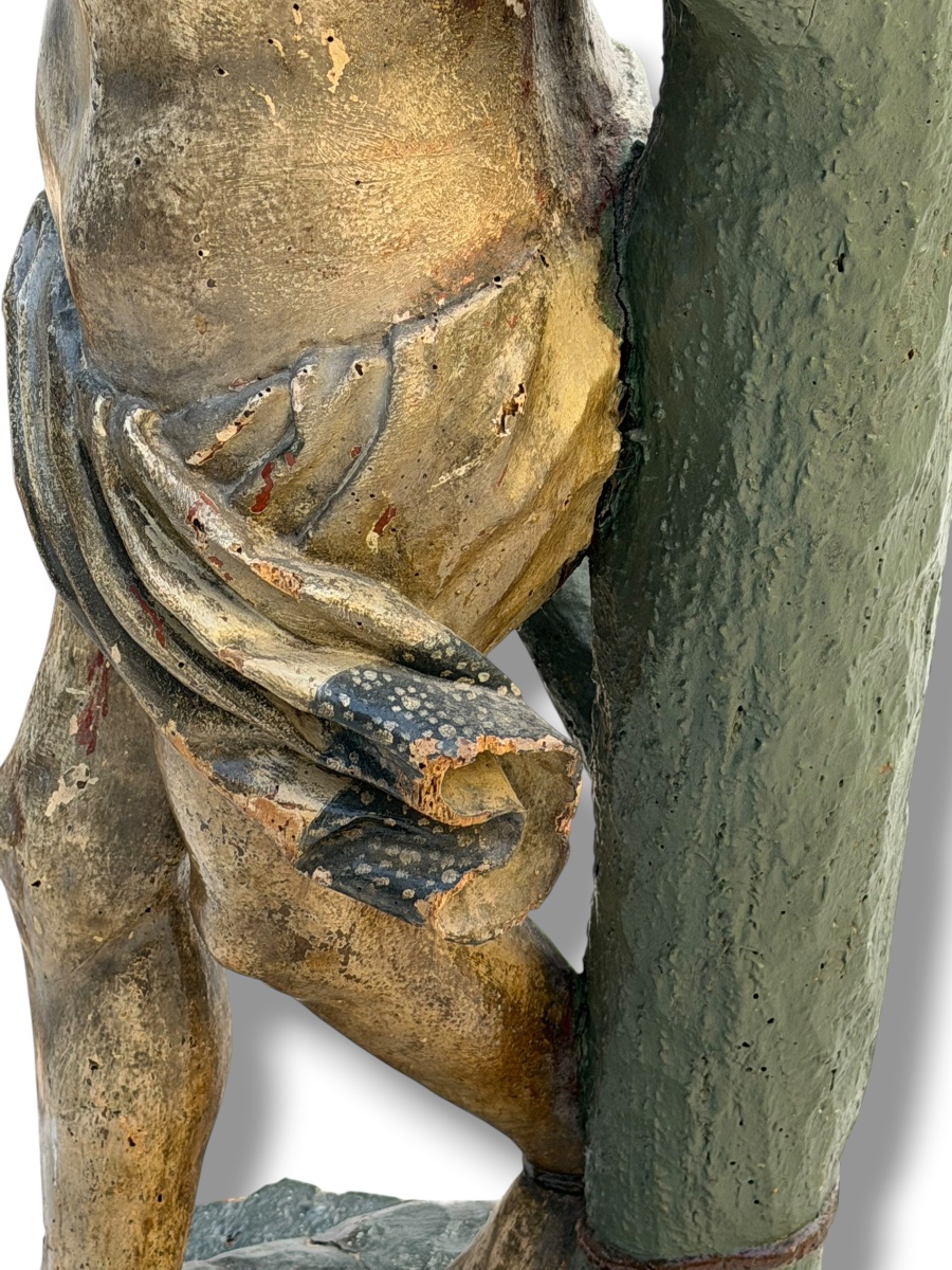 Important Saint-Sébastien en bois polychrome XVIeme-photo-4