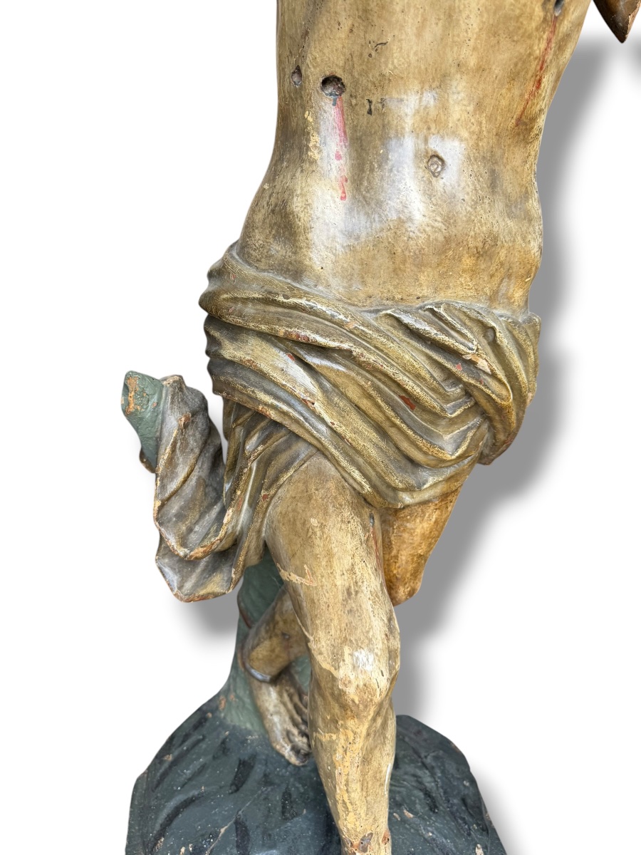 Important Saint-Sébastien en bois polychrome XVIeme-photo-6