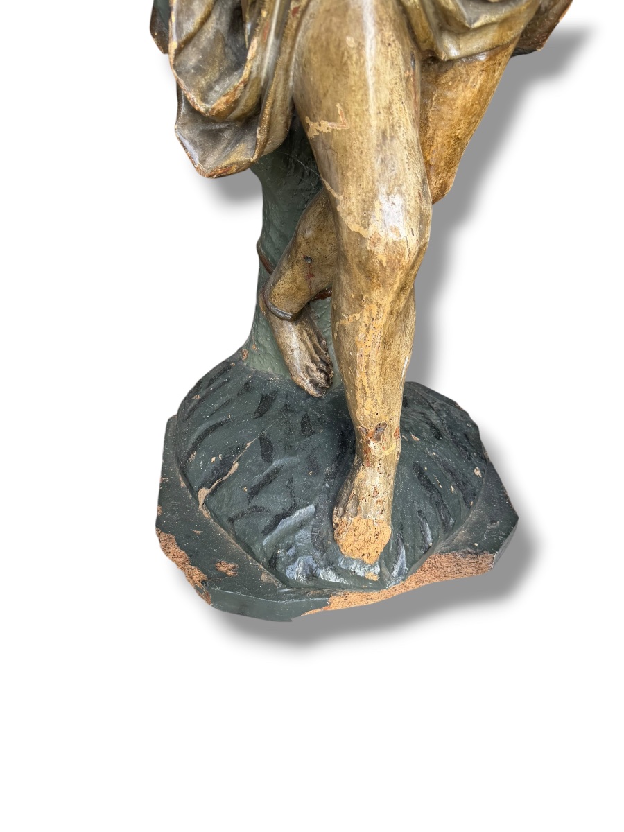 Important Saint-Sébastien en bois polychrome XVIeme-photo-7