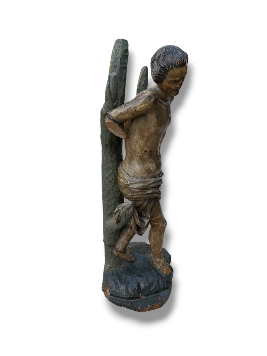 Important Saint-Sébastien en bois polychrome XVIeme