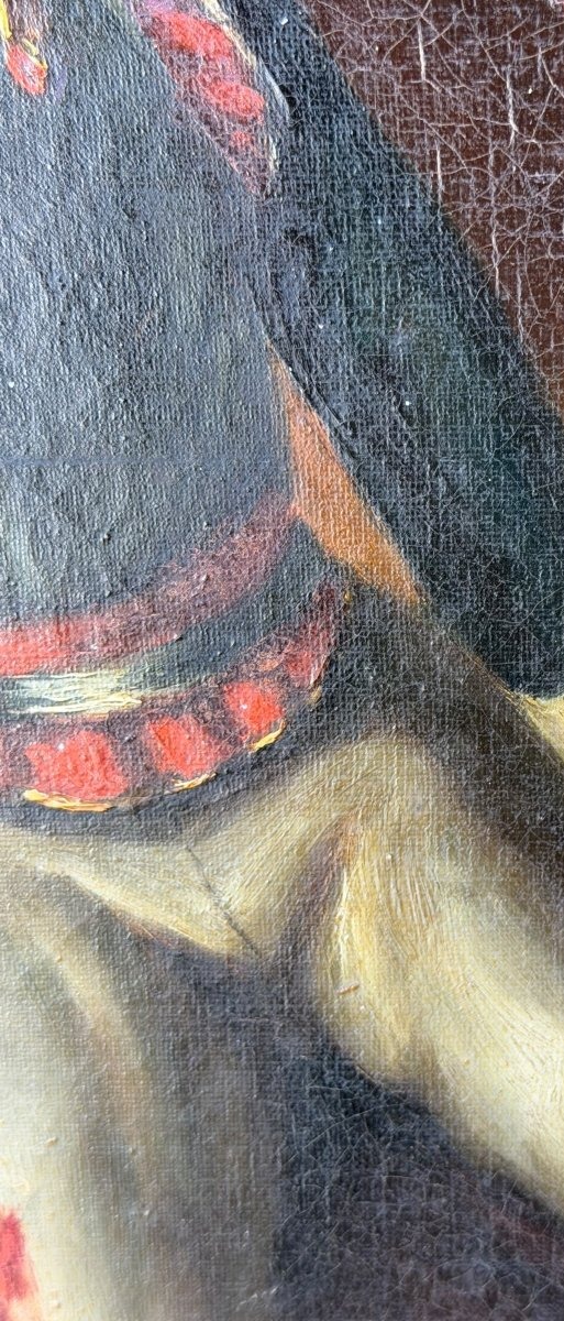 Cuirassier blessé huile sur toile XIXeme-photo-4
