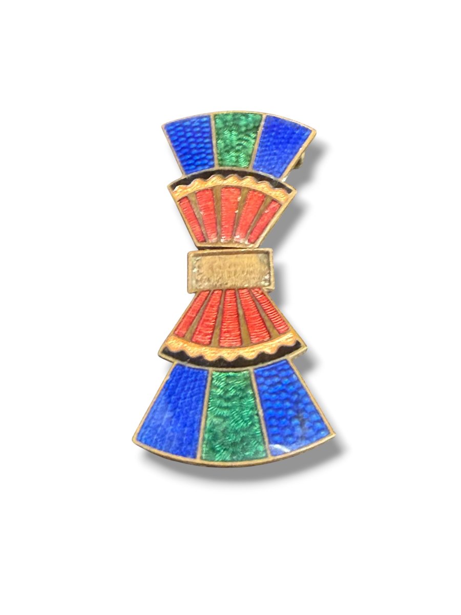 Boucle art deco émaillée dans le goût de Lucien Hirtz-photo-7