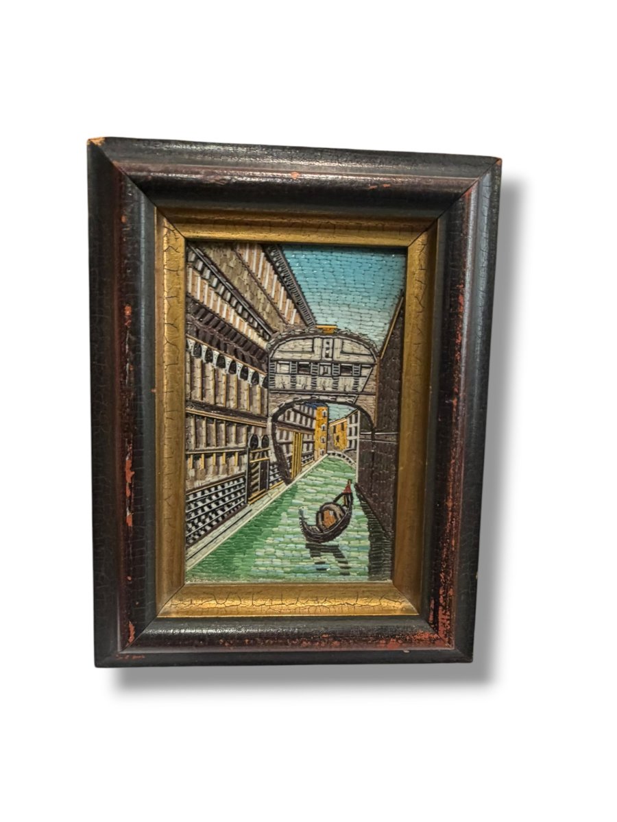 Micro-mosaic: The Bridge Of Sighs In Venice, Depicted In Micro-mosaic