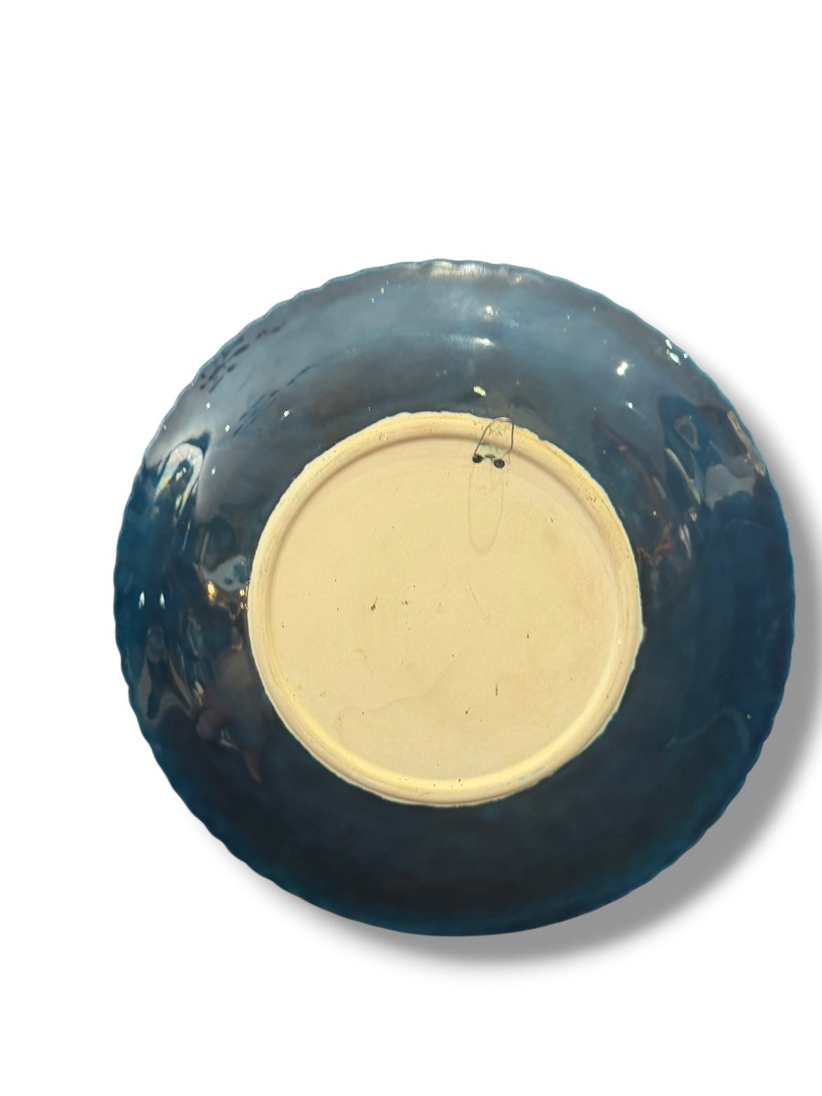 Vallauris Trompe-l'oeil Plate With Fish Design-photo-3