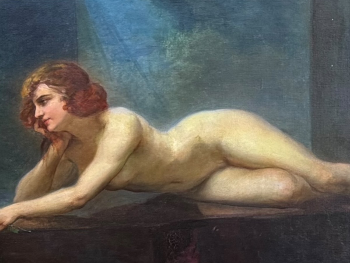 Femme nue allongée immense tableau XXeme-photo-3