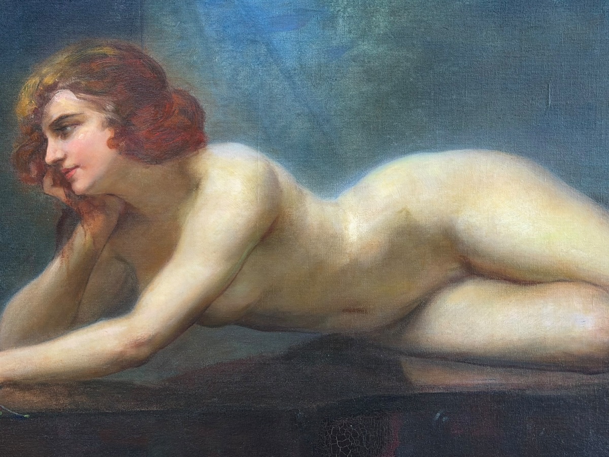 Femme nue allongée immense tableau XXeme-photo-5