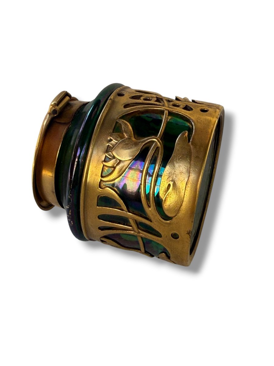 Loetz Art Nouveau Iridescent Glass Inkwell-photo-1