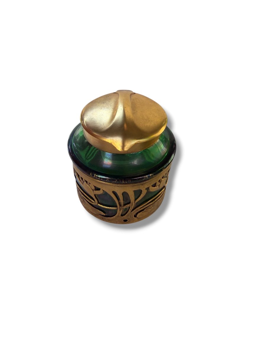 Loetz Art Nouveau Iridescent Glass Inkwell-photo-7