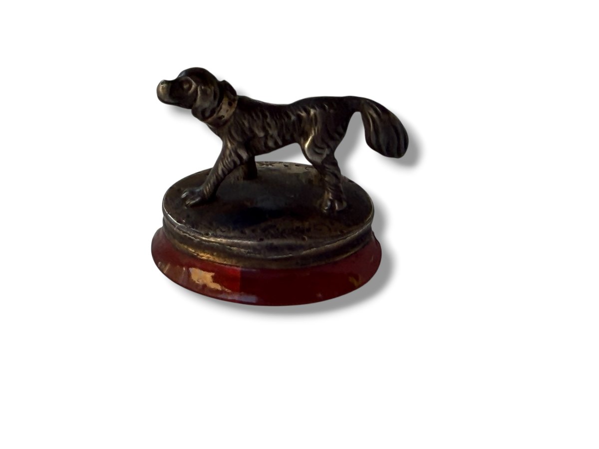 chien Sceau cachet en argent et cornaline-photo-6