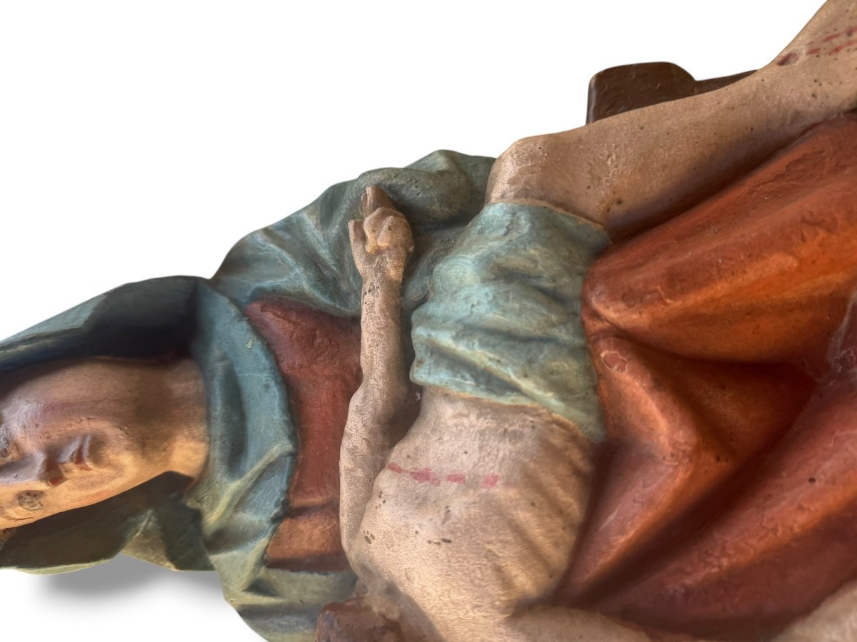 18th-century Polychrome Carved Wood Pietà-photo-2